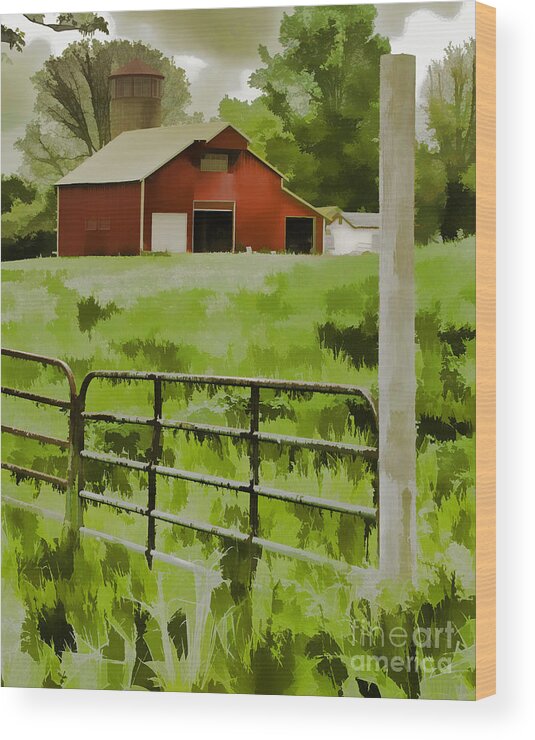 red Barn Wood Print featuring the photograph Peaceful by Mike Flake