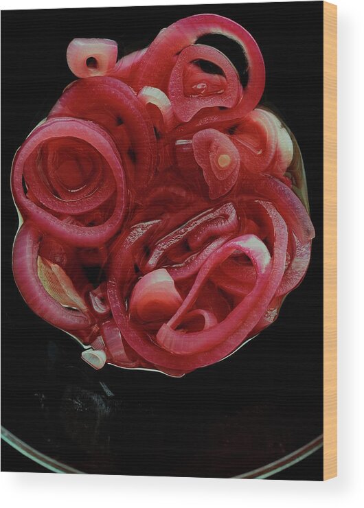 Onion Wood Print featuring the photograph Pickled Red Onions by Romulo Yanes