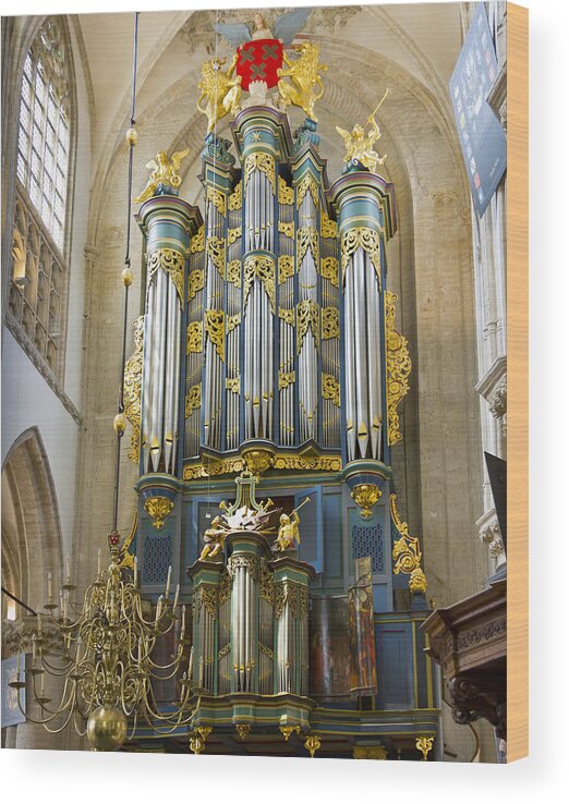 Breda Wood Print featuring the photograph Pipe organ in Breda Grote Kerk by Jenny Setchell