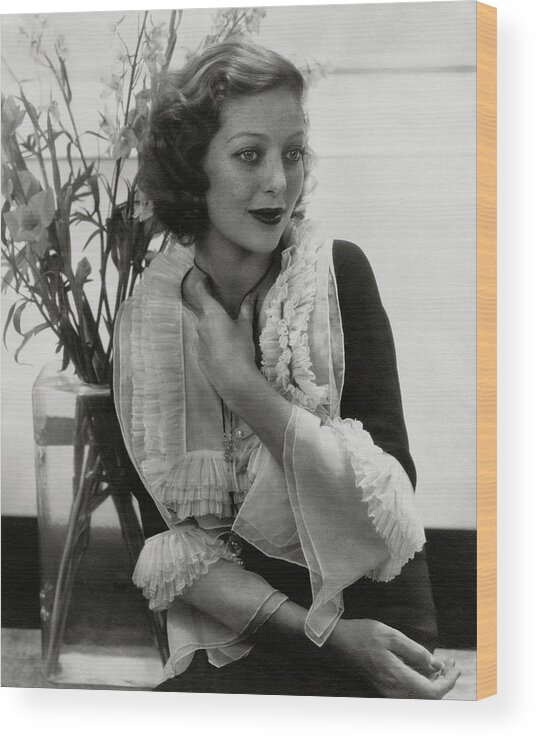 One Person Wood Print featuring the photograph Portrait Of Loretta Young by Edward Steichen