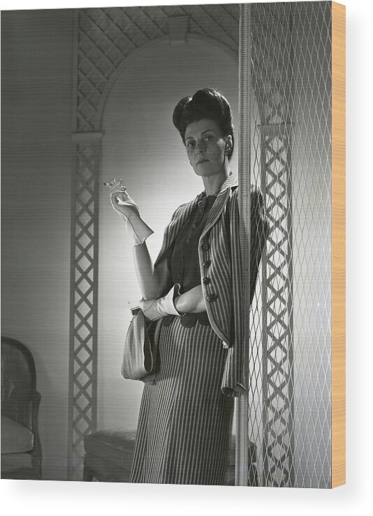 Bouffant Wood Print featuring the photograph Portrait Of Mrs. Michael Arlen by Horst P. Horst