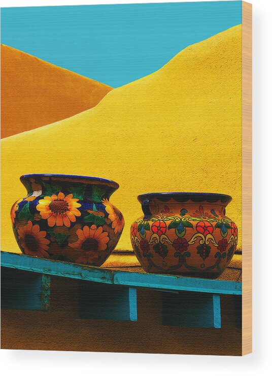 Pots Wood Print featuring the photograph Portrait of Taos by Terry Fiala