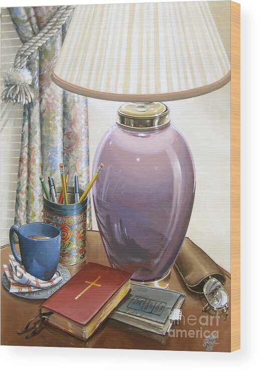 Still Life Wood Print featuring the painting Quality Time by Bob George