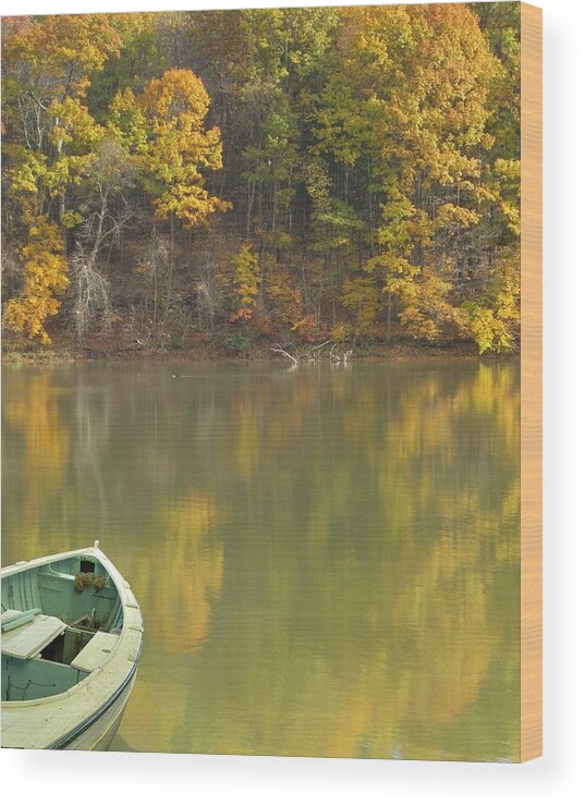 Pond Wood Print featuring the photograph Quiet pond by Carolyn Jacob