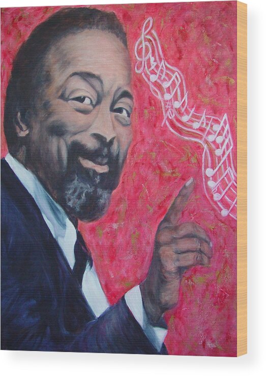 Jazz Wood Print featuring the painting Real Soul by Bonnie Peacher