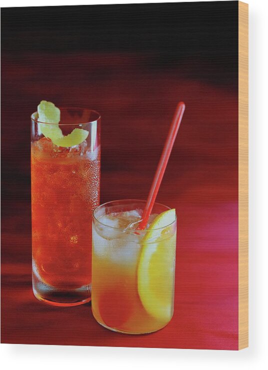 Beverage Wood Print featuring the photograph Red Rocktails by Romulo Yanes