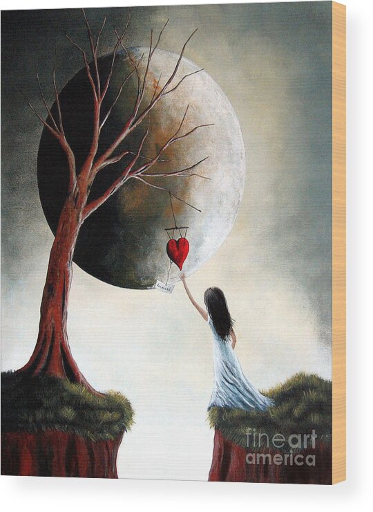 Beautiful Wood Print featuring the painting Reserved by Shawna Erback by Moonlight Art Parlour