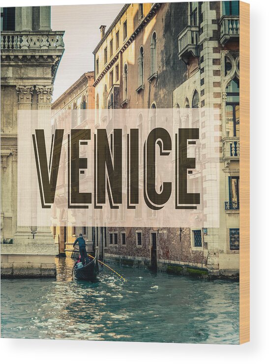 Aged Wood Print featuring the photograph Retro Venice Grand Canal Poster by Mr Doomits