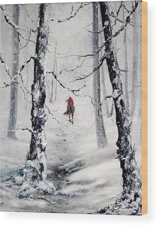 Cannock Chase Wood Print featuring the painting Riding the storm by Jean Walker