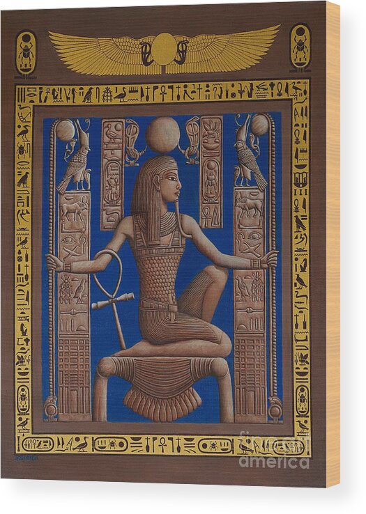 Egypt Wood Print featuring the painting Royal Chair by Jane Whiting Chrzanoska