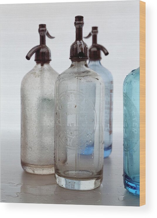 Interior Decoration Wood Print featuring the photograph Seltzer Bottles by Romulo Yanes