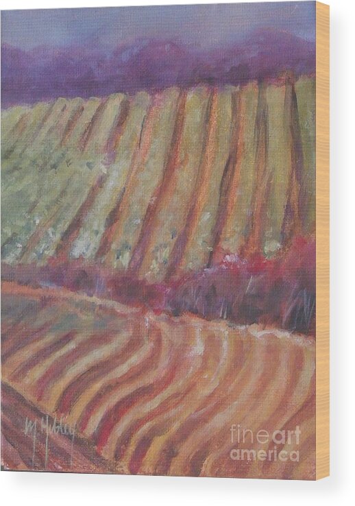 Doodlefly Wood Print featuring the painting Sonoma Vines by Mary Hubley