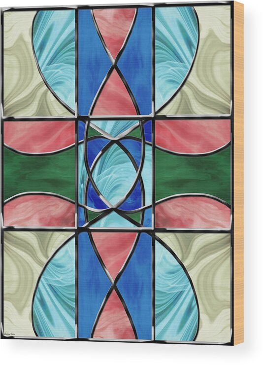 Stained Glass Wood Print featuring the digital art Stained Glass Window 2 by Shawna Rowe