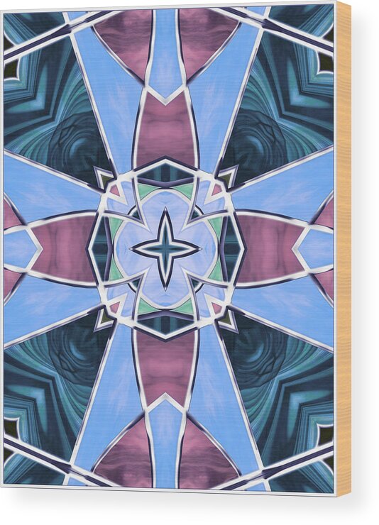 Stained Glass Wood Print featuring the digital art Stained Glass Window 3 by Shawna Rowe