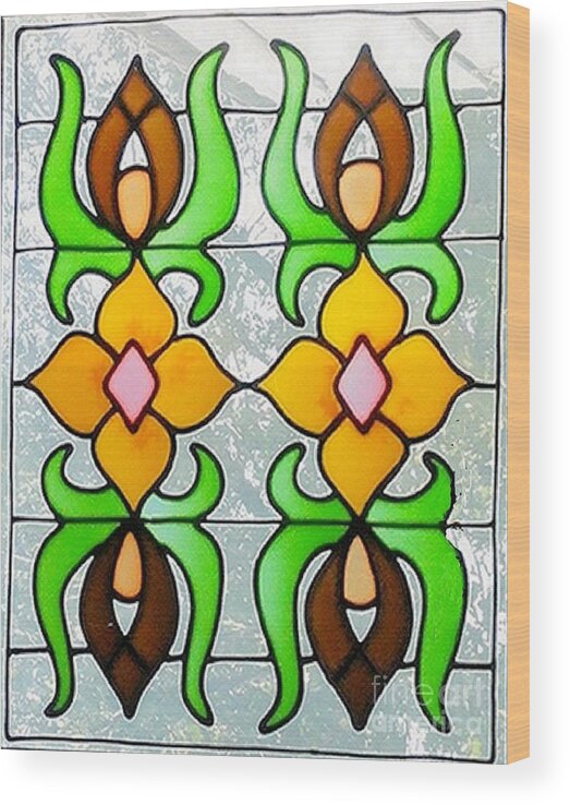 Stained Glass Window Photograph Wood Print featuring the photograph Stained Glass Window by Janette Boyd