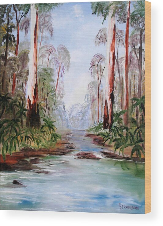 River Wood Print featuring the painting Standing Tall Togather by Glen Johnson