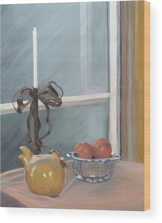 Still Life Wood Print featuring the painting Study in Shine by Kimberly Walker