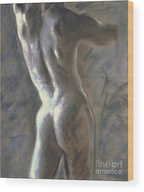  Wood Print featuring the painting Study of the Male Torso I by Ritchard Rodriguez