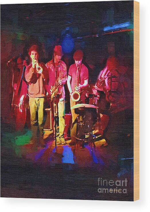 Band Wood Print featuring the painting Sultans of Swing by RC DeWinter