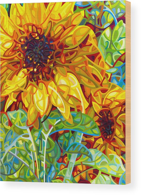 Summer Wood Print featuring the painting Summer in the Garden by Mandy Budan