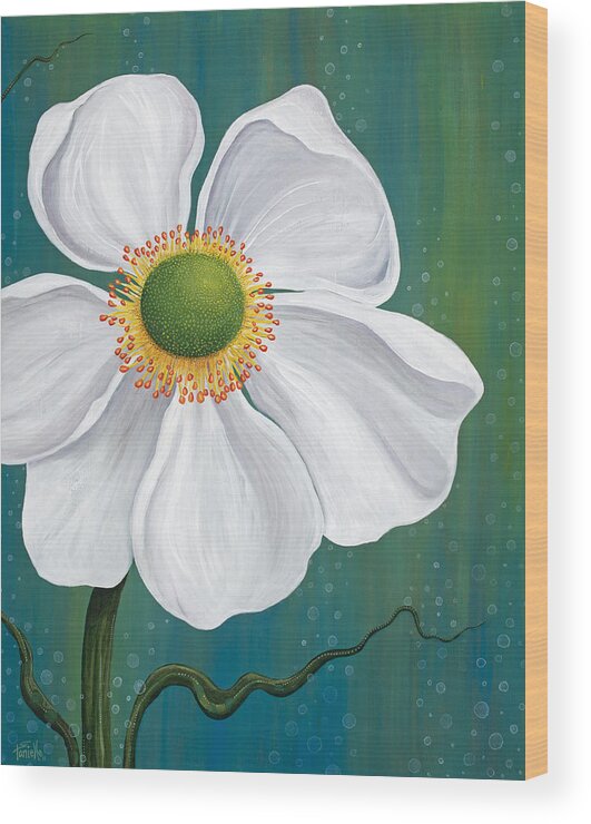 Floral Wood Print featuring the painting Surfacing by Tanielle Childers