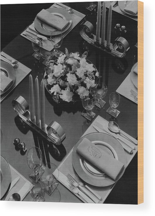 Table Setting Wood Print featuring the photograph Table Setting by Eugene Hutchinson