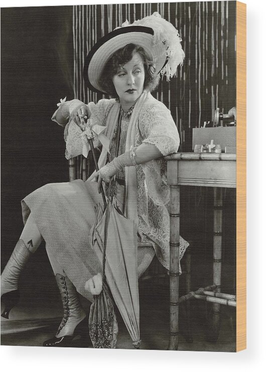 Actress Wood Print featuring the photograph Tallulah Bankhead As Sadie Thompson In Rain by Lusha Nelson