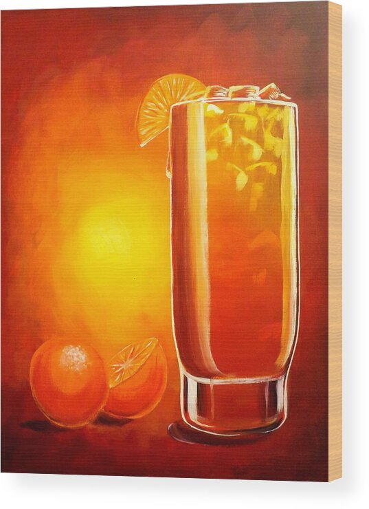 Tequila Sunrise Wood Print featuring the painting Tequila Sunrise by Darren Robinson