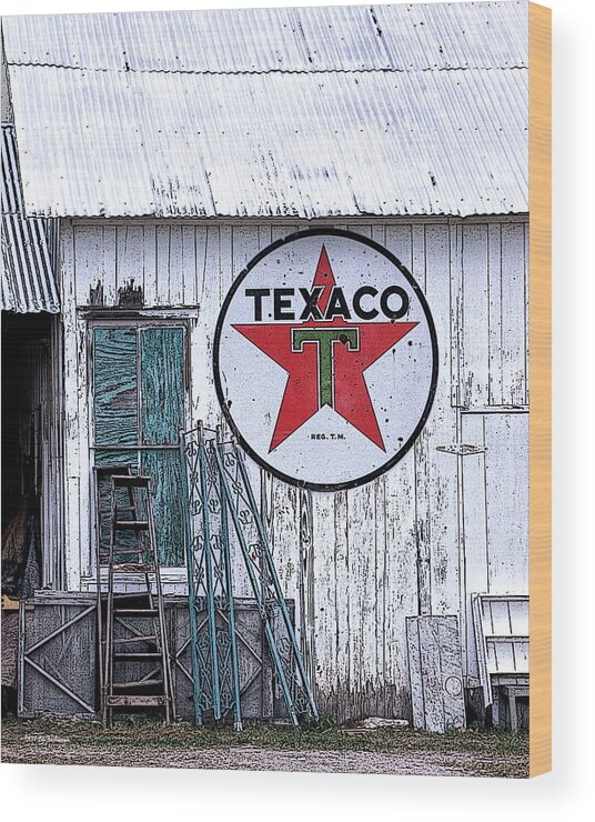 Texaco Canvas Print Wood Print featuring the photograph Texaco Times Past by Lucy VanSwearingen