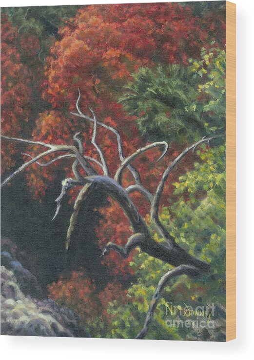 Tree Wood Print featuring the painting The Fallen Tree by Carl Downey