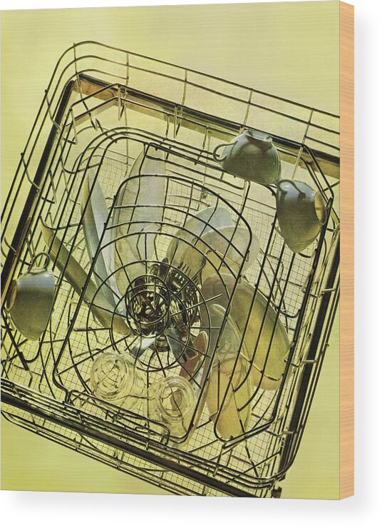 Indoors Wood Print featuring the photograph The Inside Of A Hotpoint Dishwasher by Herbert Matter