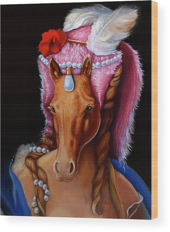 Horse Wood Print featuring the painting The Mare As Queen by Catherine Twomey