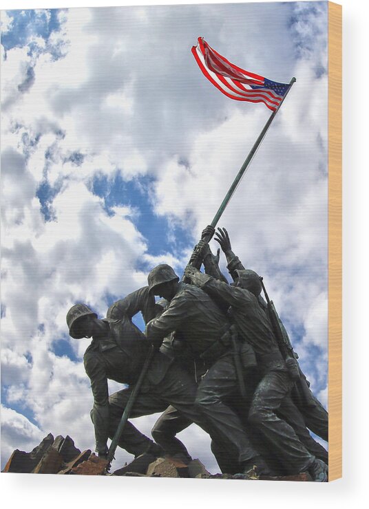 Marine Corps War Memorial Wood Print featuring the photograph The Marines by Mitch Cat