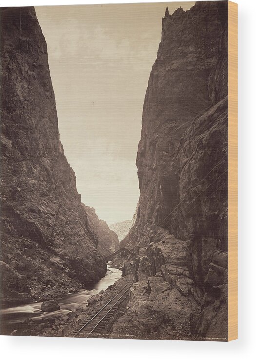 Royal Wood Print featuring the drawing The Royal Gorge, Grand Cañon Of The Arkansas William Henry by Litz Collection