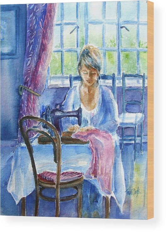 Seamstress Wood Print featuring the painting The Seamstress by Trudi Doyle
