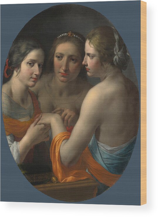 Giovanni Martinelli Wood Print featuring the painting The Three Graces by Giovanni Martinelli