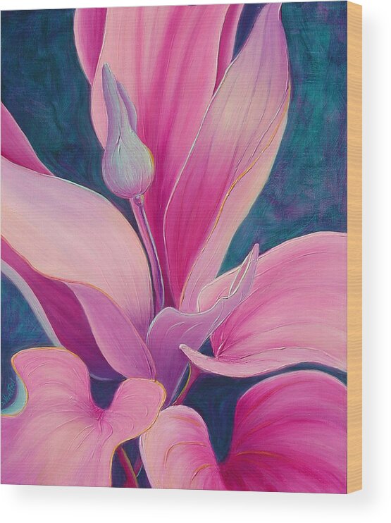 Flora Wood Print featuring the painting The Way You Look Tonight by Sandi Whetzel