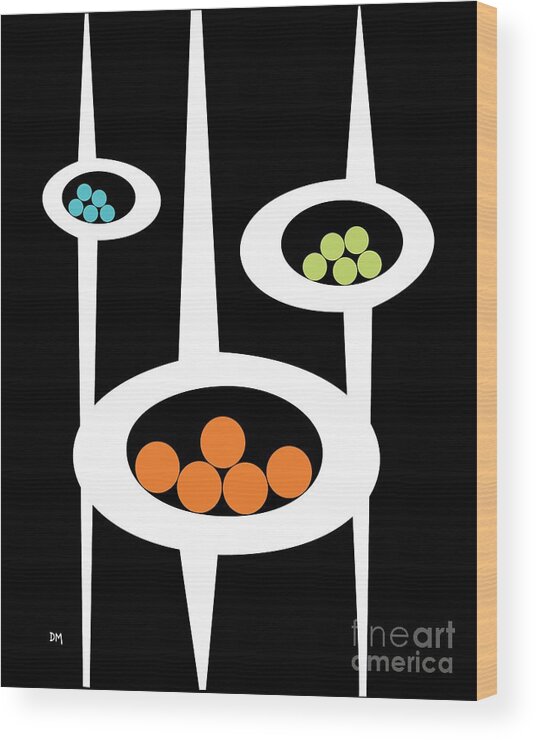 Atomic Wood Print featuring the digital art Three Pods 2 by Donna Mibus