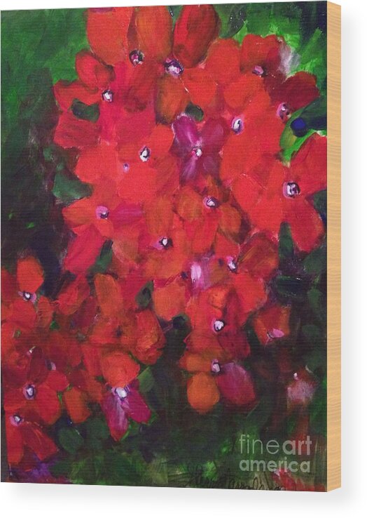 Floral Wood Print featuring the painting Thriving To Be Noticed by Sherry Harradence