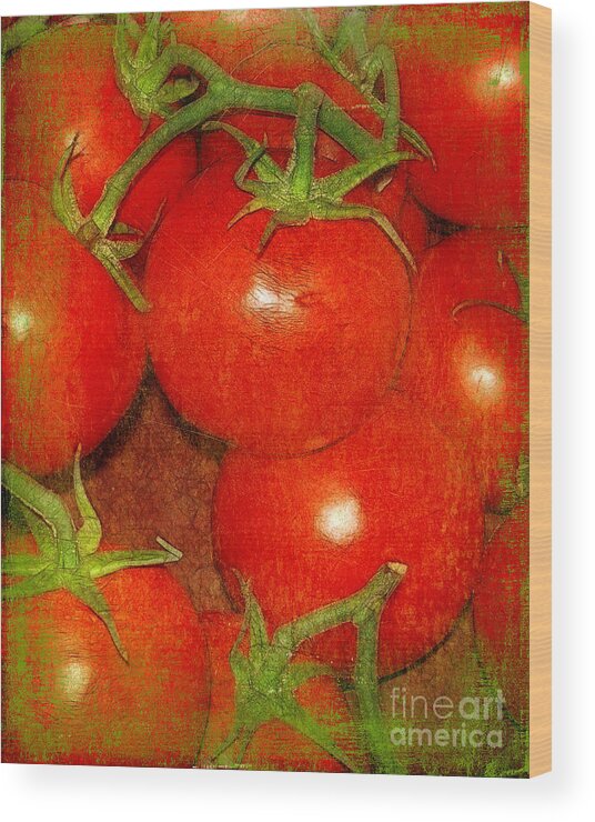 Tomatoes Wood Print featuring the photograph Tomatoes on the Vine by Judi Bagwell