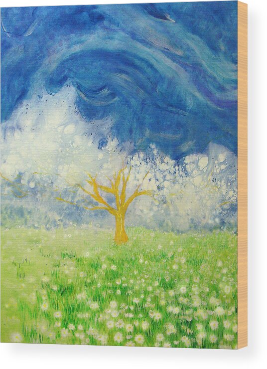 Nature Wood Print featuring the painting Tree of Life by Ashleigh Dyan Bayer