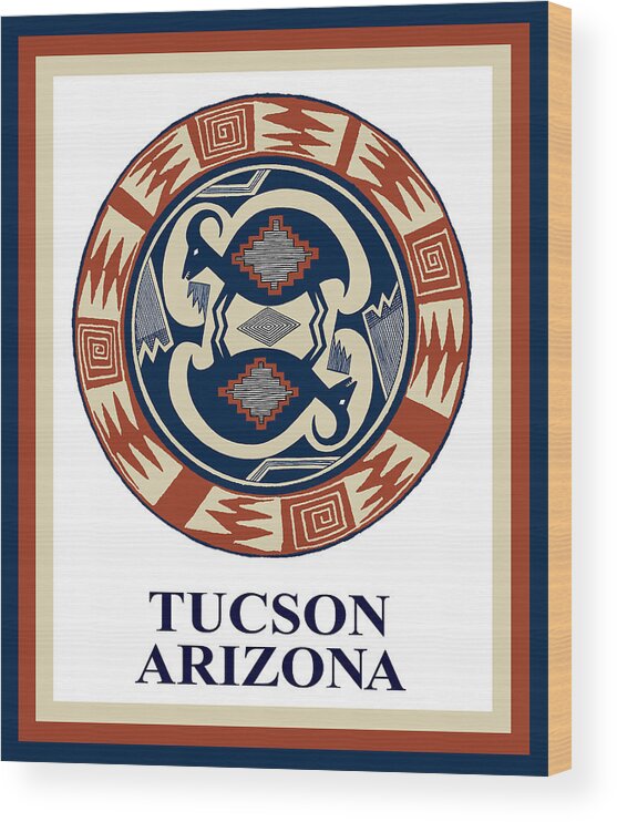 Tucson Wood Print featuring the digital art Tucson Arizona by Vagabond Folk Art - Virginia Vivier
