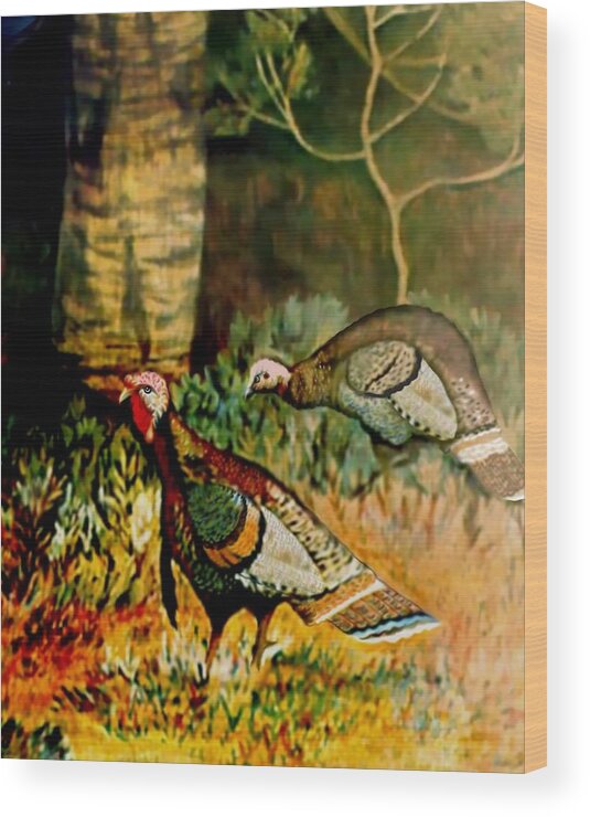 Turkey Wood Print featuring the drawing Turkey by Anthony Seeker