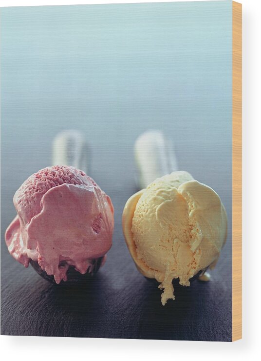 Dairy Wood Print featuring the photograph Two Scoops Of Ice Cream by Romulo Yanes