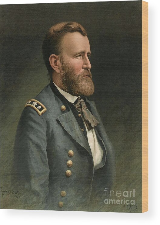 Historic Wood Print featuring the photograph Ulysses S Grant 18th US President by Wellcome Images