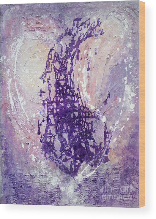 Abstract Painting Paintings Wood Print featuring the painting Universal Love by Belinda Capol