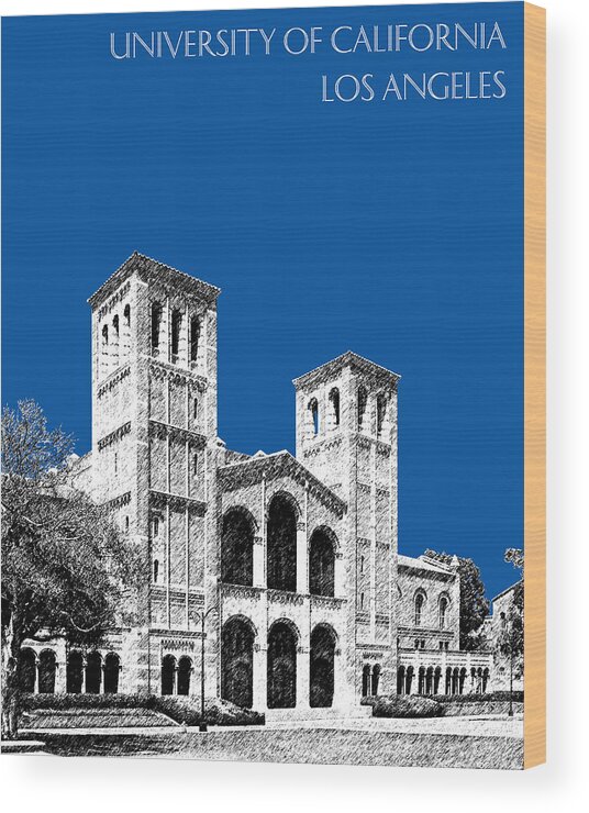 University Wood Print featuring the digital art University of California Los Angeles - Royal Blue by DB Artist