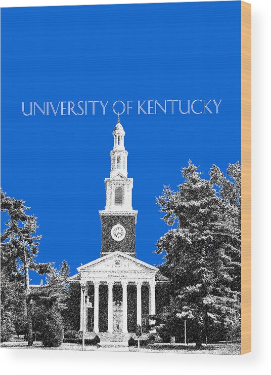 University Wood Print featuring the digital art University of Kentucky - Blue by DB Artist