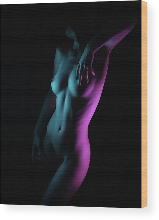 Fine Art Nude Wood Print featuring the photograph Untitled by Alexbusu