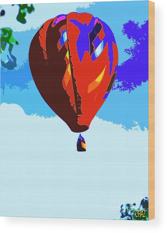 Ballooning Wood Print featuring the painting Up Up and Away by CHAZ Daugherty